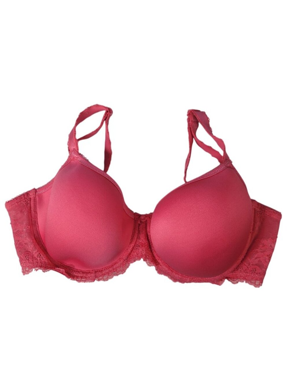 Wacoal Seduction Spacer Underwire T Shirt Bra Pink 38C Lace Adj Seamless #853255
